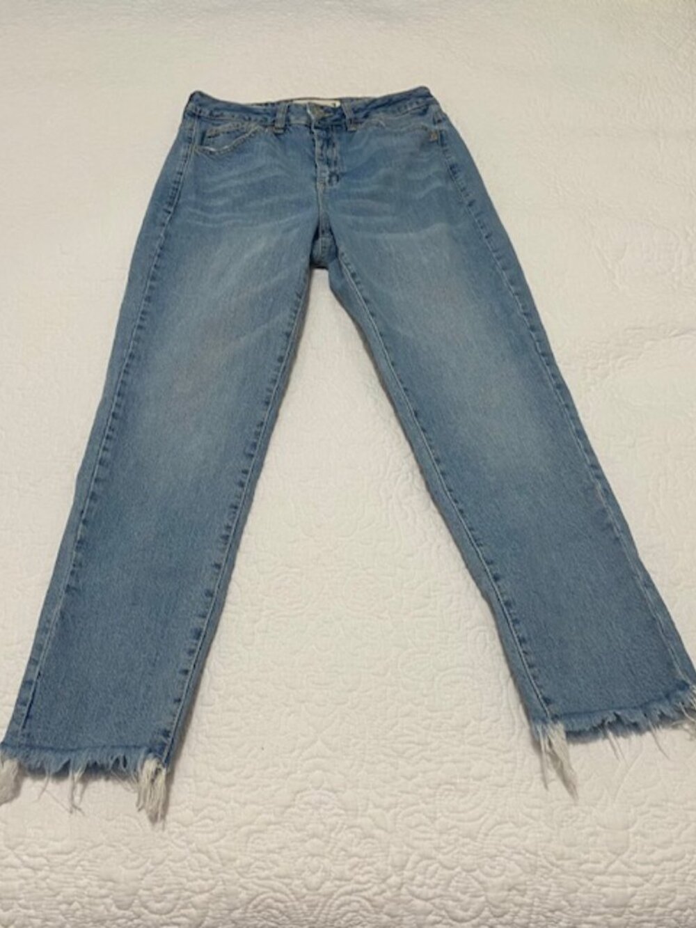 Garage Womens Jeans Distressed Blue Denim High Rise Straight Ankle F499 Size 07 - Picture 2 of 12